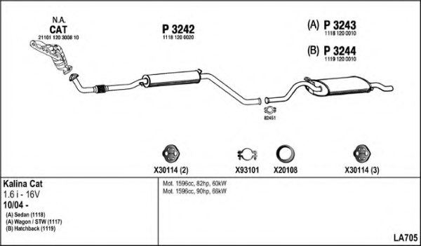 FENNO LA705 Exhaust System